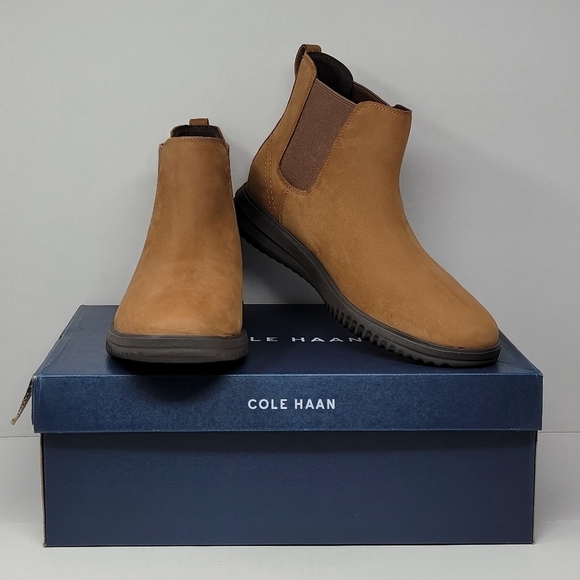 Cole Haan Grand Plus Chelsea Boots Mens Size 12 Brown Lumber/Java C38789 New - Picture 1 of 12